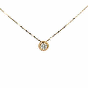 Baikalla Jewelry Gold Diamond Necklace 14k Yellow Gold Round Moissanite Pendant Necklace