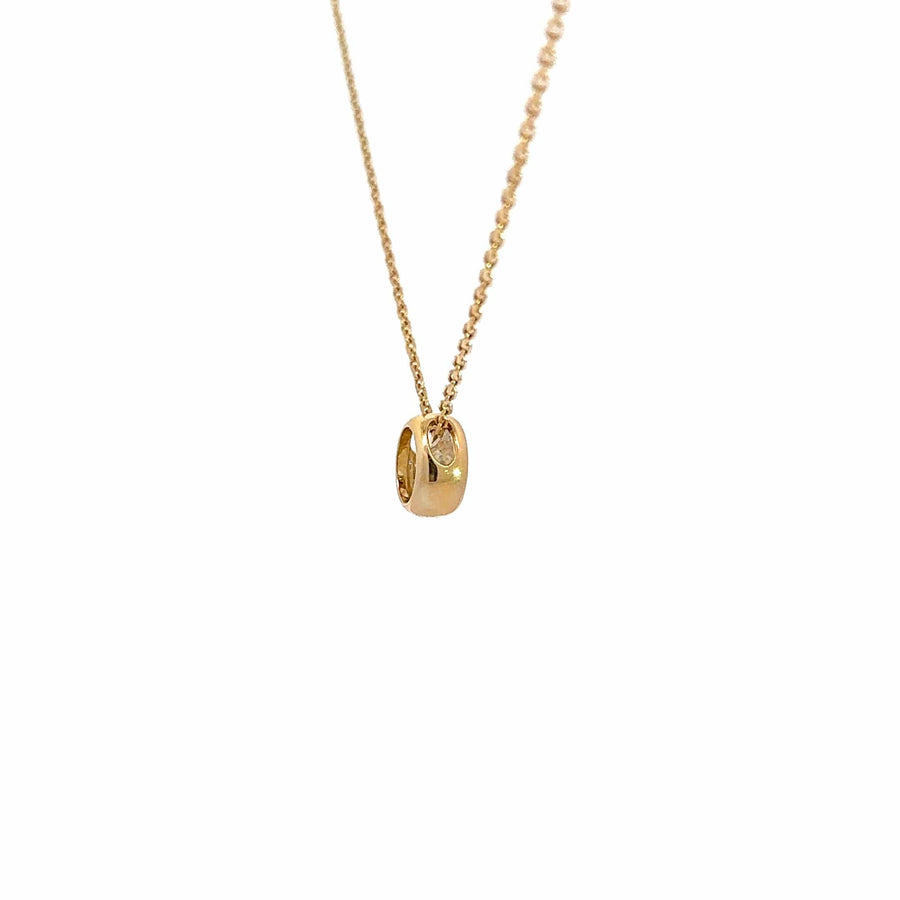 Baikalla Jewelry Gold Diamond Necklace 14k Yellow Gold Round Moissanite Pendant Necklace