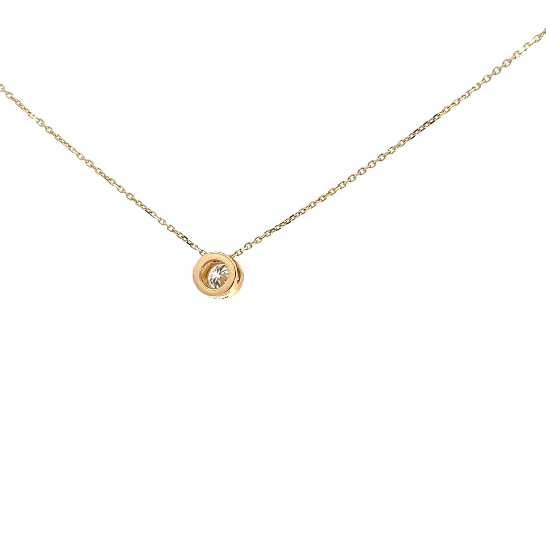 Baikalla Jewelry Gold Diamond Necklace Copy of 14k Yellow Gold Round Moissanite Pendant Necklace