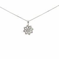 Baikalla Jewelry Gold Diamond Necklace 18K White Gold Diamond Cut Heart Pendant Necklace