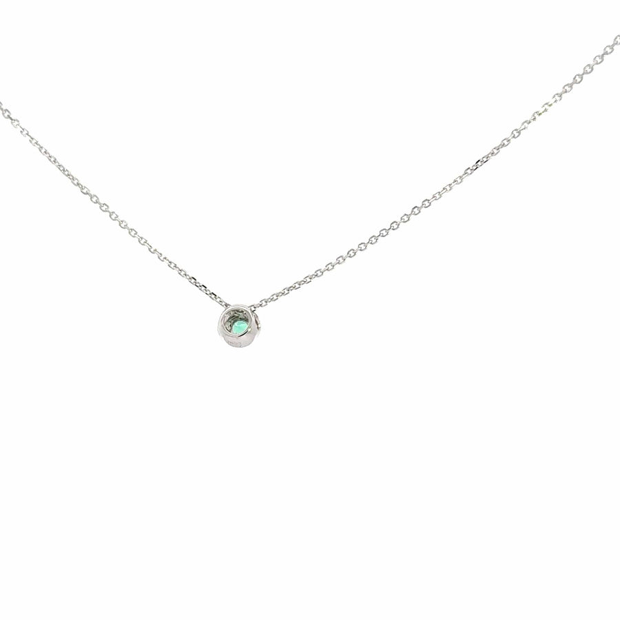 Baikalla Jewelry Emerald Pendant Necklace 18K White Gold Emerald Pendant Necklace