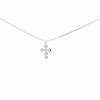 Baikalla Jewelry 18K Pure White Gold Pendant 14K White Gold Cross Pendant Necklace With Diamonds