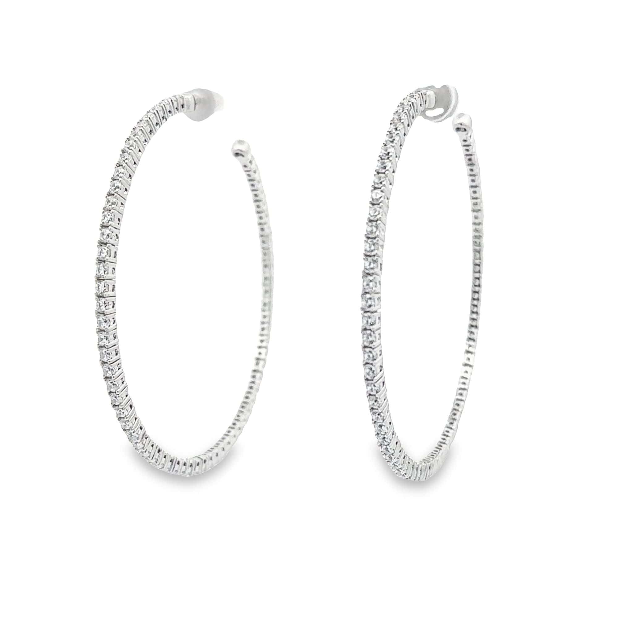 Baikalla Jewelry Silver Gemstone Earrings Baikalla Sterling Silver Gold Plated Dangle Hoop Earrings With CZ