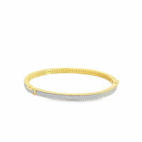Baikalla Jewelry Gold Bangle Bracelet 6 Sterling Silver Gold Plated CZ Oval Bangle Bracelet