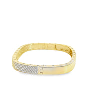 Baikalla Jewelry Gold Bangle Bracelet Sterling Silver Gold Plated CZ Square Bangle Bracelet