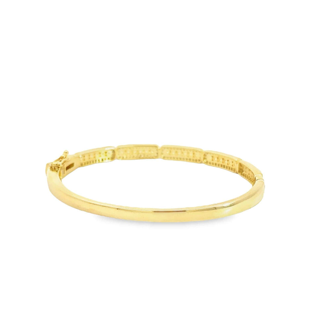 Baikalla Jewelry Gold Bangle Bracelet Sterling Silver Gold Plated CZ Oval Bangle Bracelet