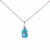 Baikalla Jewelry Gemstone Pendant Necklace Baikalla Sterling Silver Lab-Made Opal Bezel Pendant Necklace