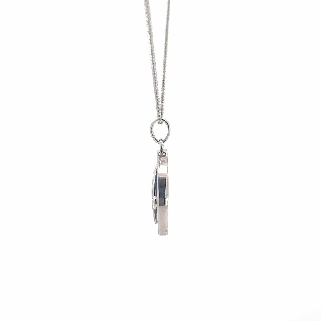 Baikalla Jewelry Gemstone Pendant Necklace Baikalla Sterling Silver Lab-Made Opal Elephant Bezel Pendant Necklace