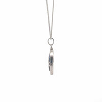 Baikalla Jewelry Gemstone Pendant Necklace Baikalla Sterling Silver Lab-Made Opal Elephant Bezel Pendant Necklace