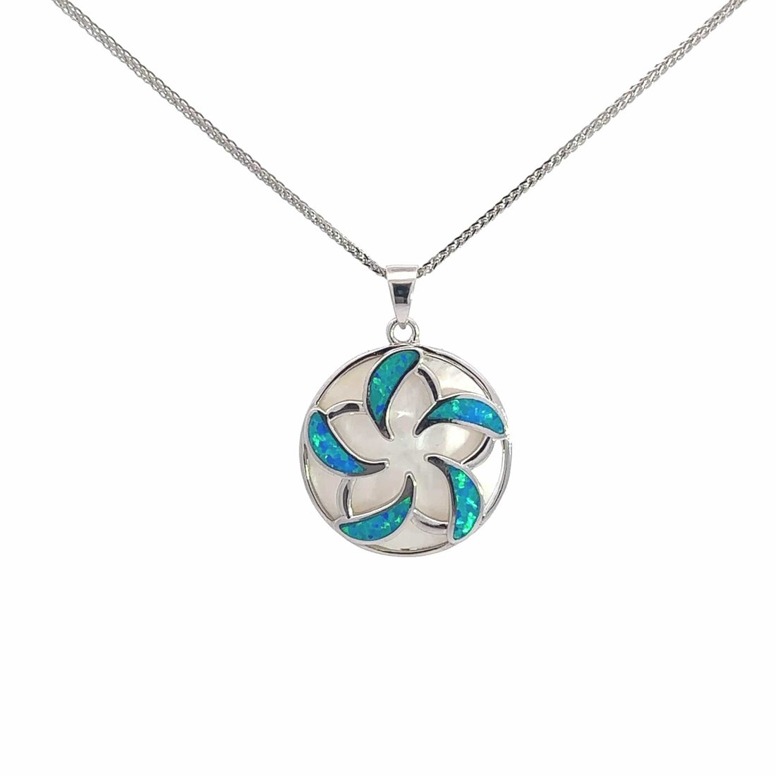 Baikalla Jewelry Gemstone Pendant Necklace Copy of Baikalla Sterling Silver Lab-Made Opal Elephant Bezel Pendant Necklace