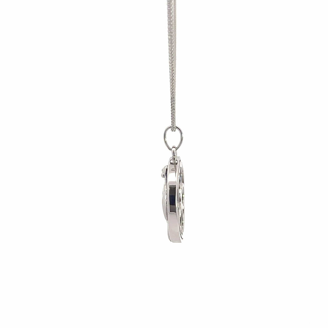 Baikalla Jewelry Gemstone Pendant Necklace Copy of Baikalla Sterling Silver Lab-Made Opal Turtle Bezel Pendant Necklace