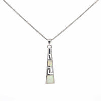 Baikalla Jewelry Gemstone Pendant Necklace Blue Opal Baikalla Sterling Silver Lab-Made Opal Infinity Pendant Necklace