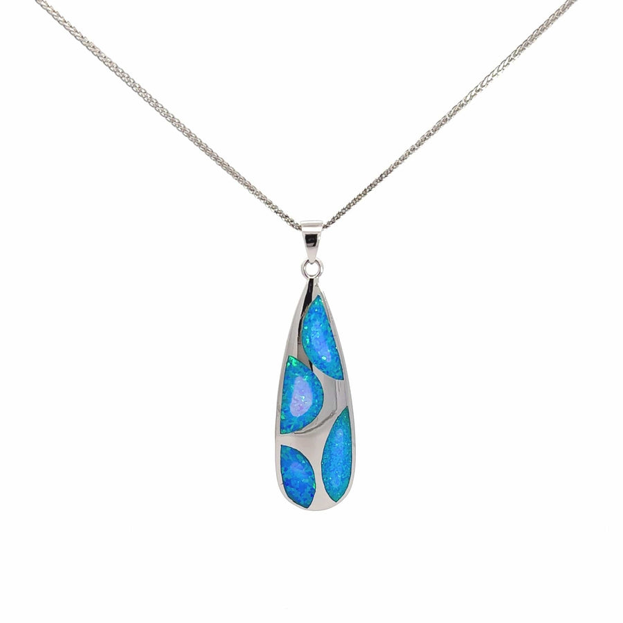 Baikalla Jewelry Gemstone Pendant Necklace Baikalla Sterling Silver Lab-Made Opal Pendant Necklace