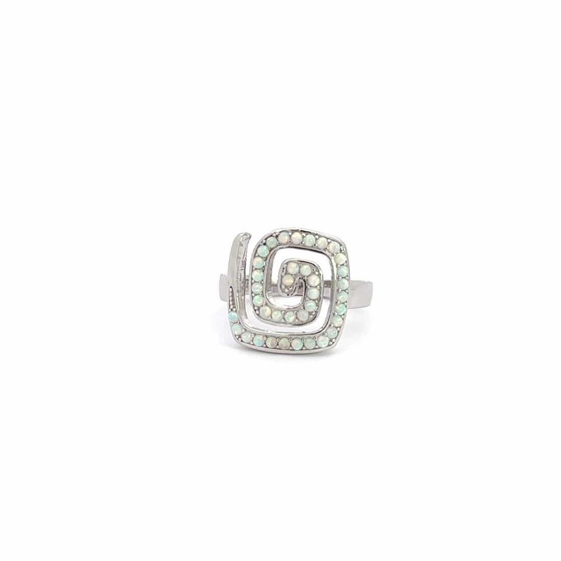 Baikalla Jewelry Sterling Silver Opal Ring Baikalla™ Sterling Silver Lab-Created Square Opal Ring