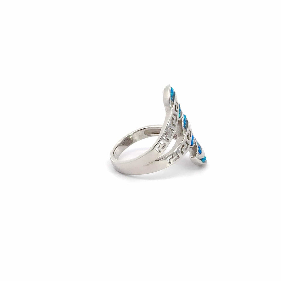 Baikalla Jewelry Sterling Silver Opal Ring Copy of Baikalla™ Sterling Silver Lab-Created Two Layered Opal Ring