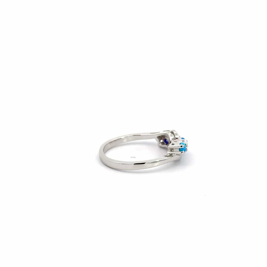 Baikalla Jewelry Sterling Silver Opal Ring Copy of Baikalla™ Sterling Silver Lab Created Opal Ring with CZ