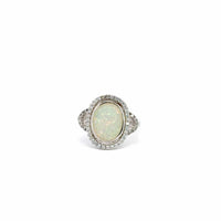 Baikalla Jewelry Sterling Silver Opal Ring Baikalla™ Sterling Silver Lab-Created Antique Style Opal Ring