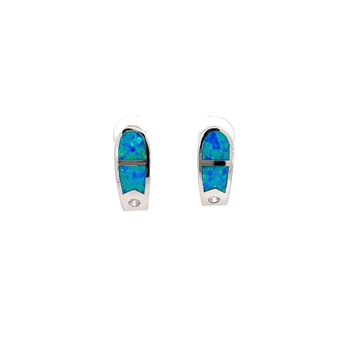 Baikalla Jewelry Gold Gemstone Earrings Baikalla™ Sterling Silver Natural Lab-Made Opal Earrings