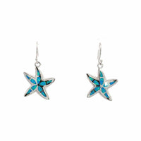 Baikalla Jewelry Gold Gemstone Earrings Blue Opal Baikalla™ Sterling Silver Natural Lab-Made Starfish Opal Dangle Earrings