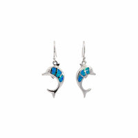 Baikalla Jewelry Gold Gemstone Earrings Copy of Baikalla™ Sterling Silver Natural Lab-Made Dolphin Opal Dangle Earrings