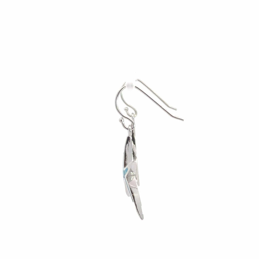 Baikalla Jewelry Gold Gemstone Earrings Baikalla™ Sterling Silver Natural Lab-Made Starfish Opal Dangle Earrings