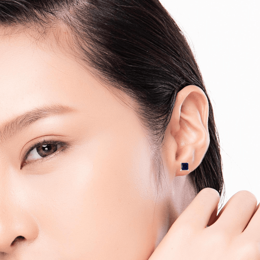 Baikalla Jewelry Gold Gemstone Earrings Baikalla™ Sterling Silver Lab Created Sapphire Earrings