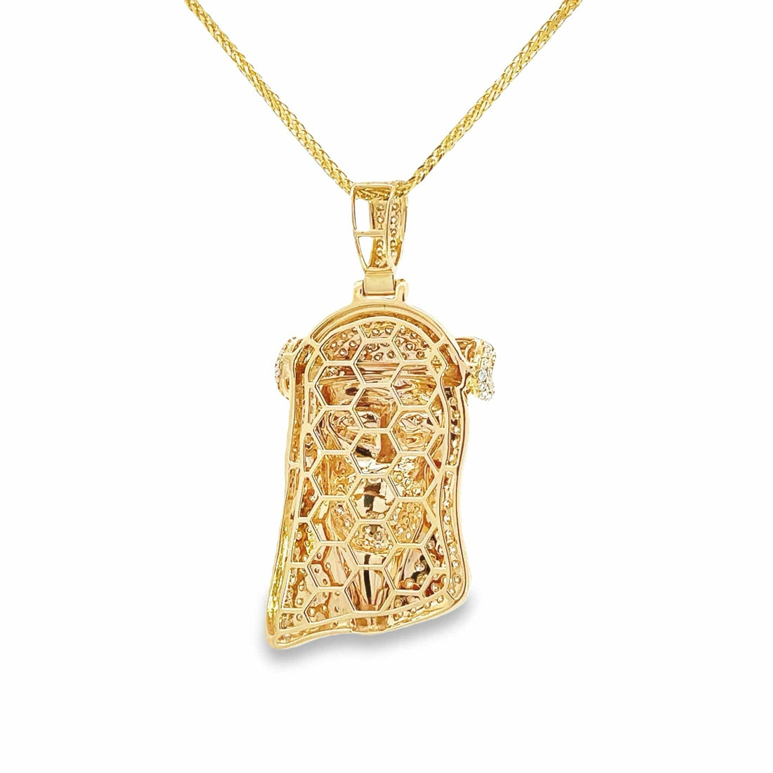 Baikalla Jewelry Sterling Silver Moissanite Pendant Baikalla 14k Gold Jesus With Diamonds Charm Necklace
