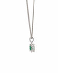 Baikalla Jewelry Gold Aquamarine Necklace 14k White Gold Natural Emerald Pendant Necklace
