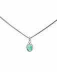 Baikalla Jewelry Gold Aquamarine Necklace 14k White Gold Natural Emerald Pendant Necklace