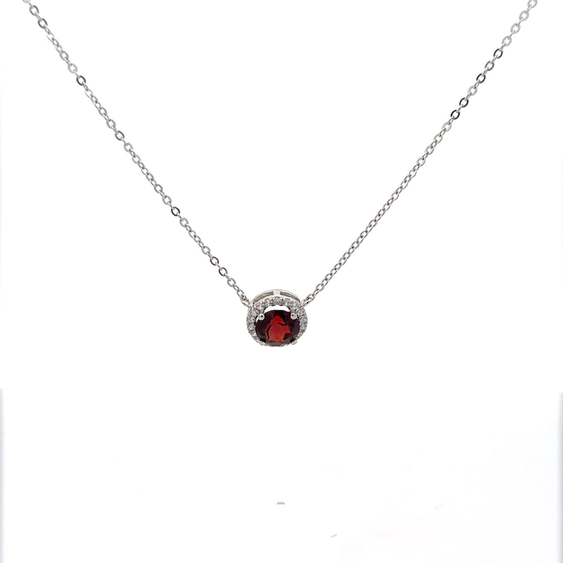 Baikalla Jewelry Silver Amethyst Necklace Garnet Baikalla™ Classic Sterling Silver Natural Amethyst Garnet Topaz Necklace With CZ