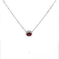 Baikalla Jewelry Silver Amethyst Necklace Garnet Baikalla™ Classic Sterling Silver Natural Amethyst Garnet Topaz Necklace With CZ