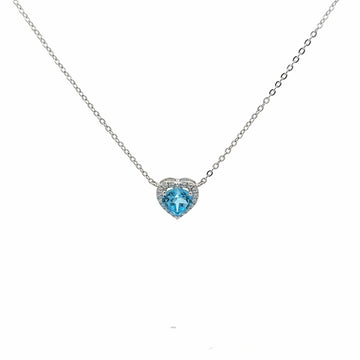 Baikalla Jewelry Silver Amethyst Necklace Topaz Baikalla™ Classic Heart Sterling Silver Natural Amethyst Citrine Topaz Necklace With CZ