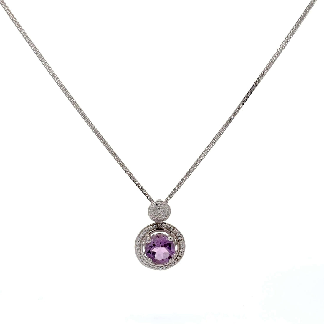 Baikalla Jewelry Silver Amethyst Necklace Amethyst Baikalla™ Classic Sterling Silver Natural Amethyst Citrine Necklace With CZ