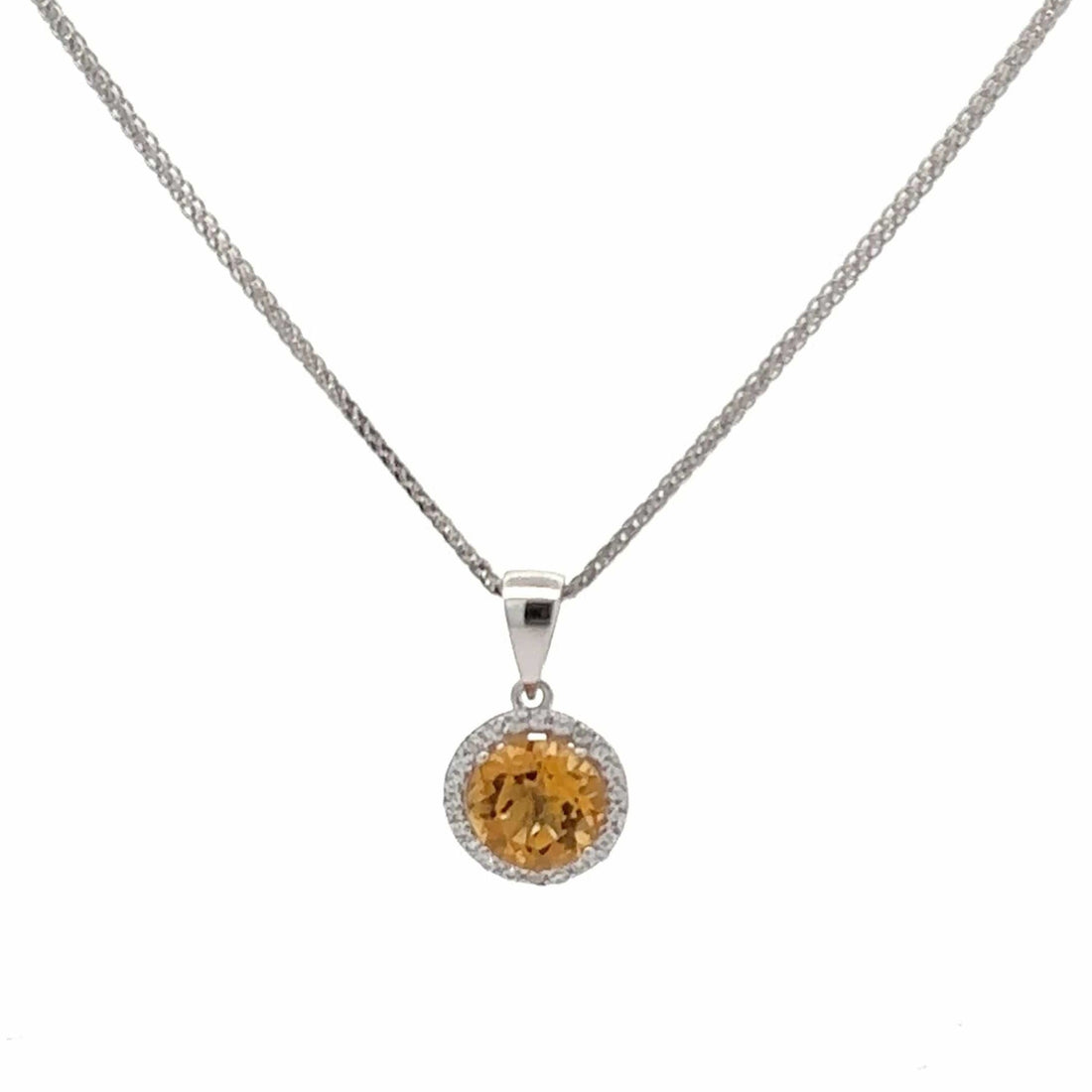Baikalla Jewelry Silver Amethyst Necklace Citrine Baikalla™ Classic Sterling Silver Natural Amethyst Citrine Garnet Necklace With CZ