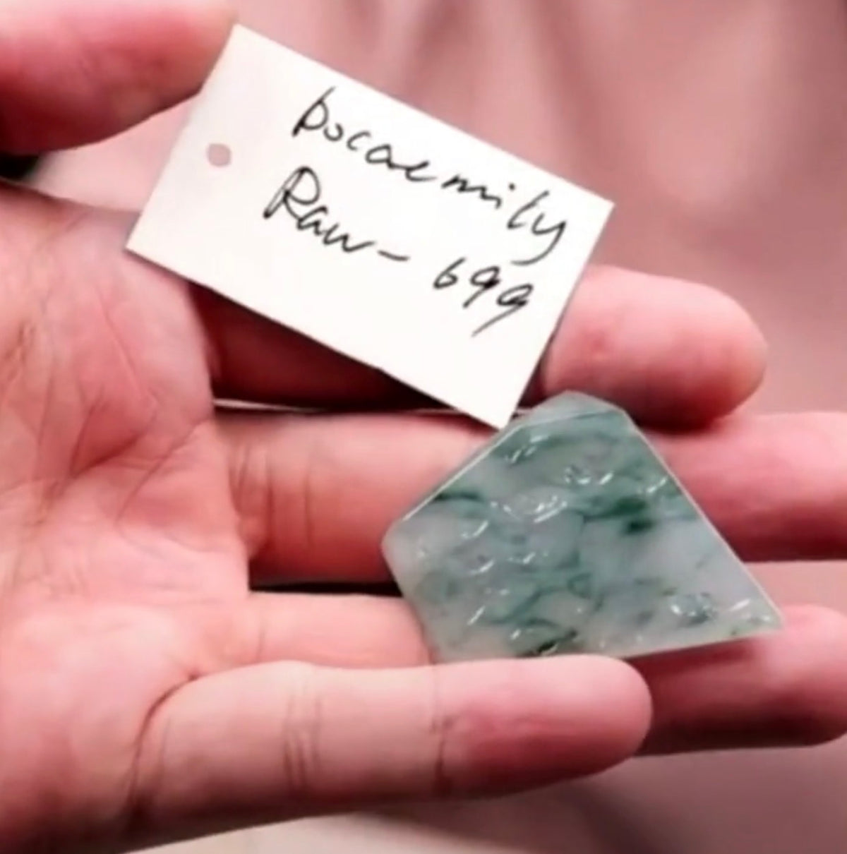 "Live" Natural Icy Dark Green Flowers Jadeite Jade Raw (09/23/26)