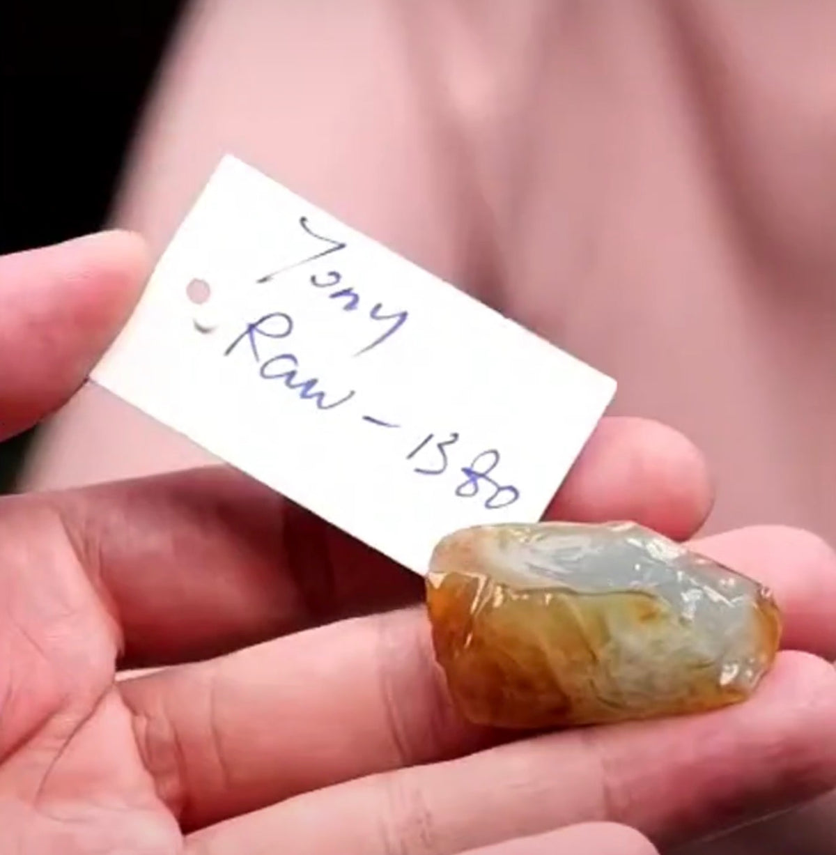 "Live" Natural Icy Moonlight &amp; Warm Brown Raw Jadeite Jade (09/24/26)