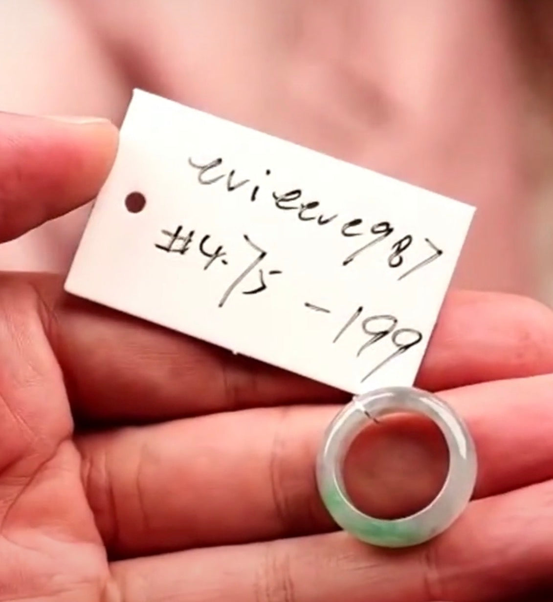 "Live" Natural Green &amp; Wuji Traditional Jadeite Jade Ring (09/29/26)