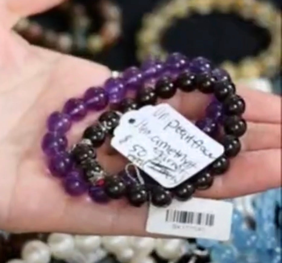 "Live" Natural Purple Amethyst Beaded Bracelet (10/01/26)