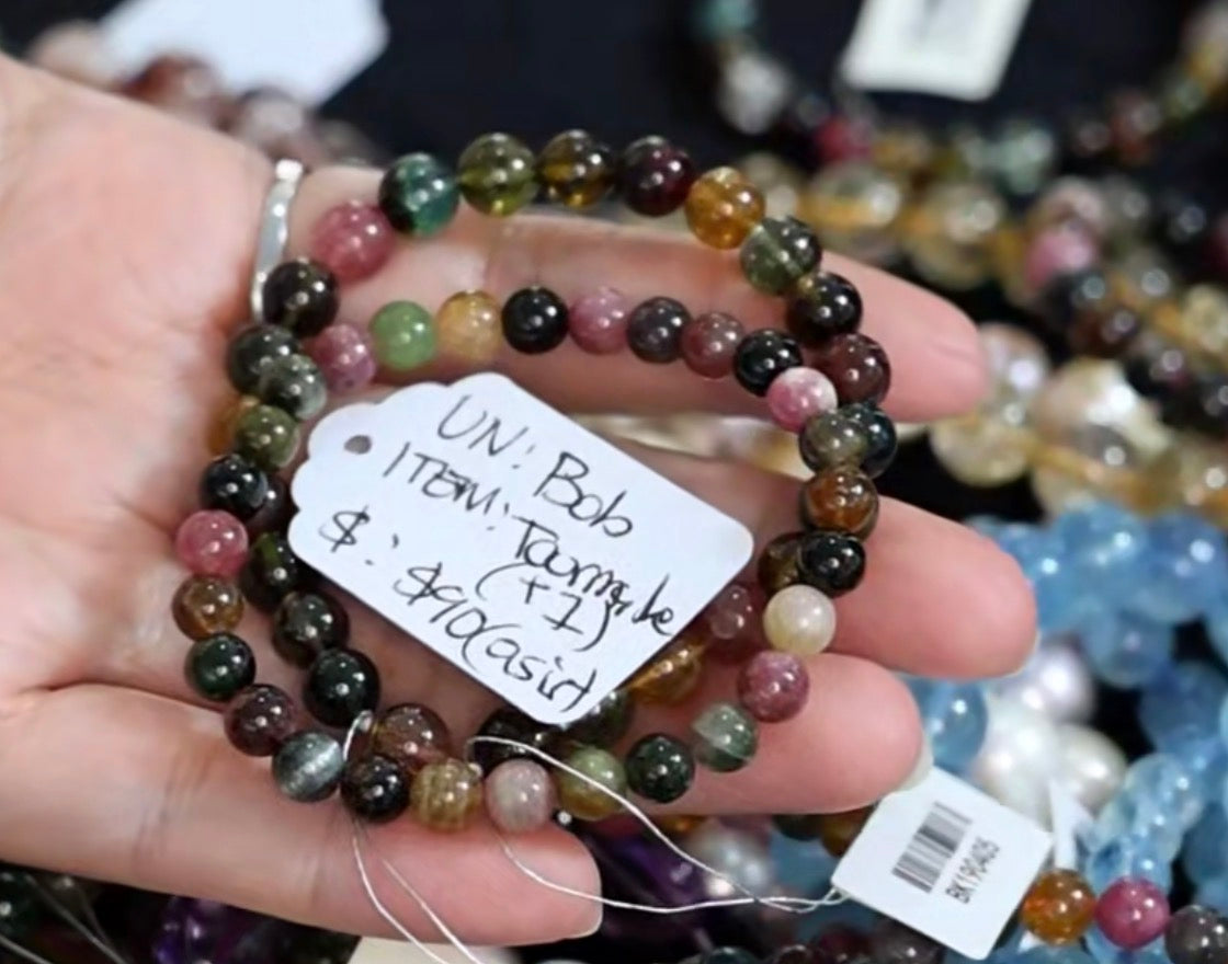 "Live" Natural Multicolor Tourmaline Bead Bracelet (10/01/26)