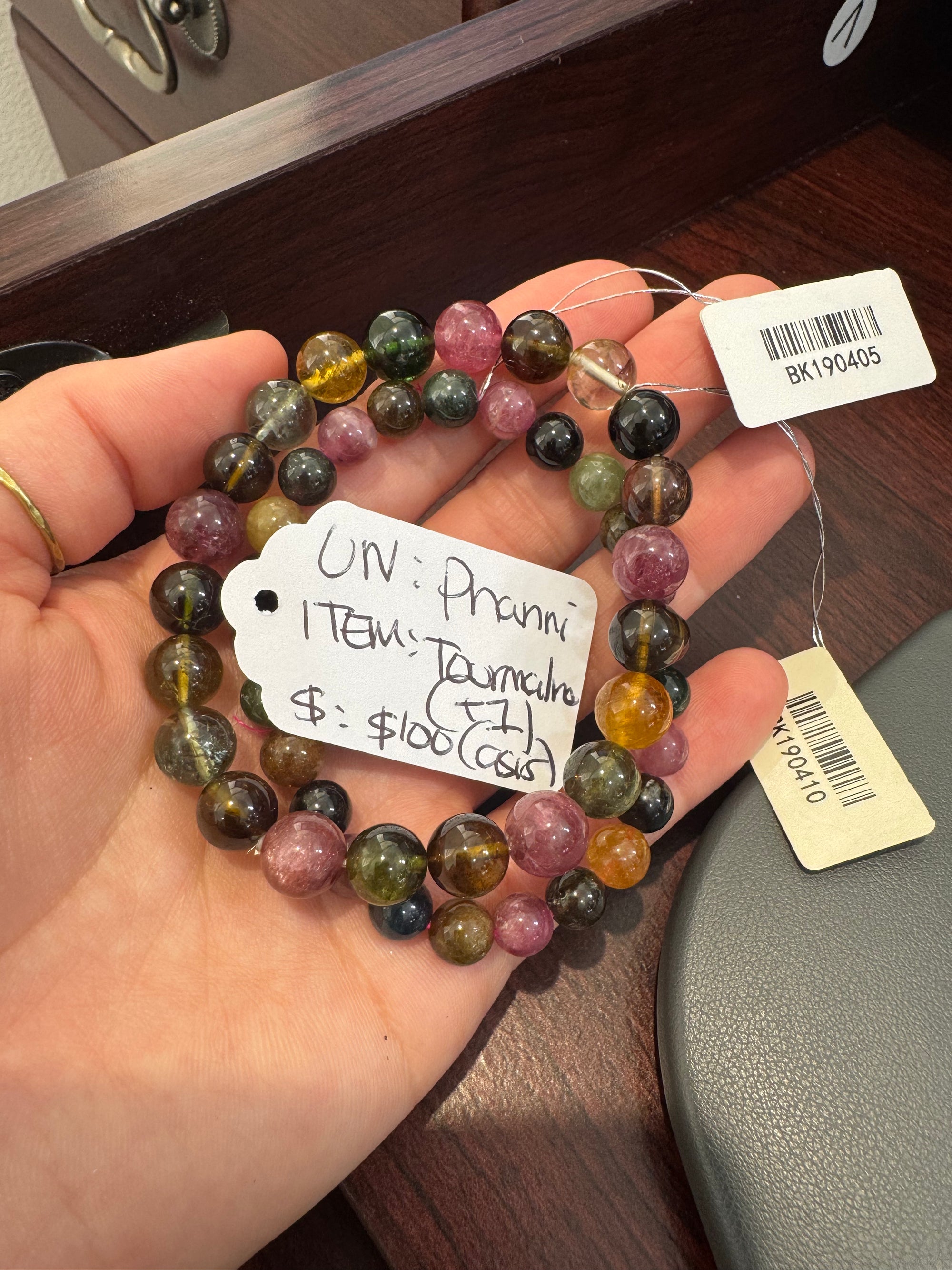 "Live" Natural Multicolor Tourmaline Bead Bracelet (10/01/26)
