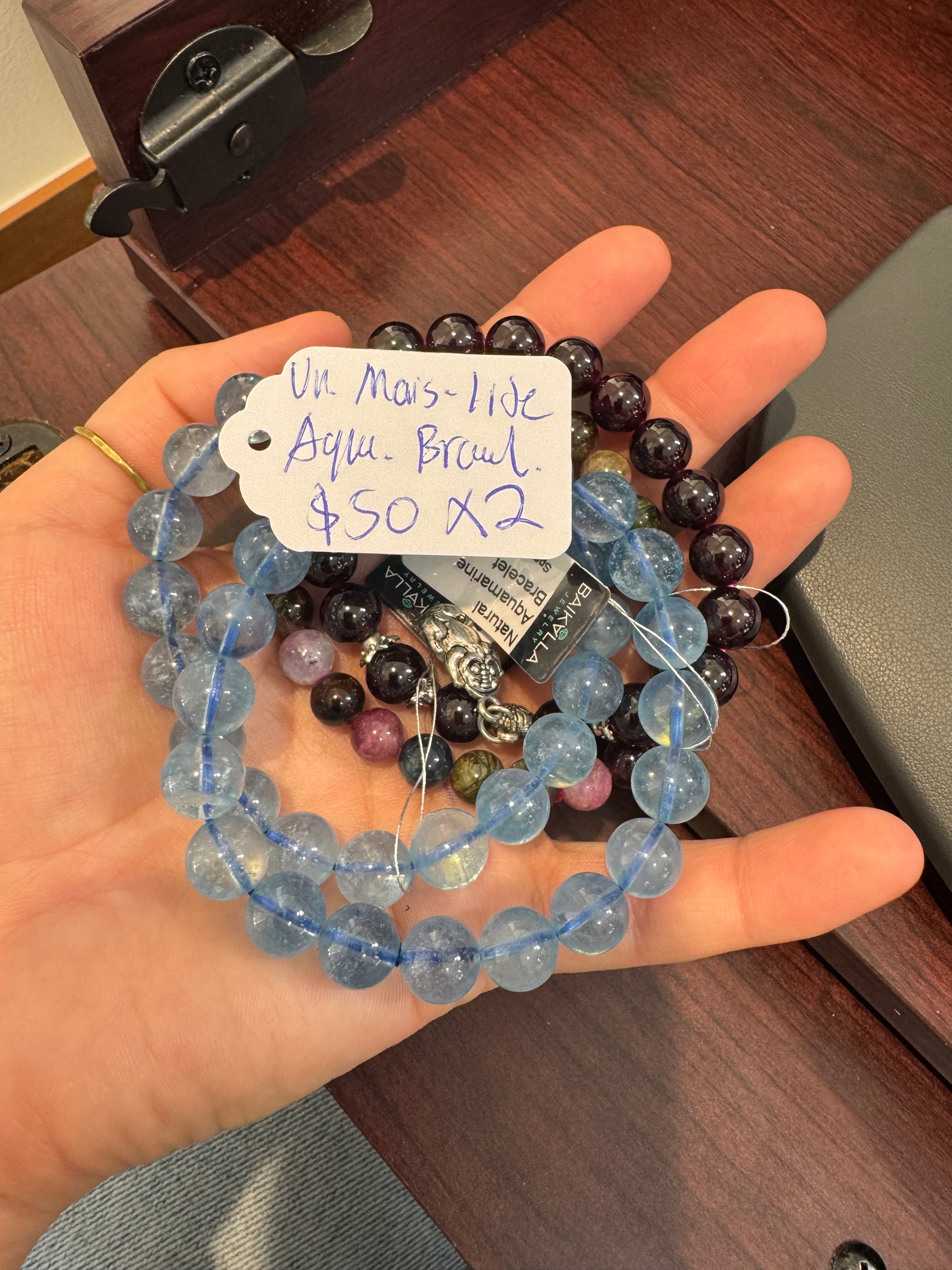 "Live" Natural Aquamarine Bead Bracelet (10/01/26)