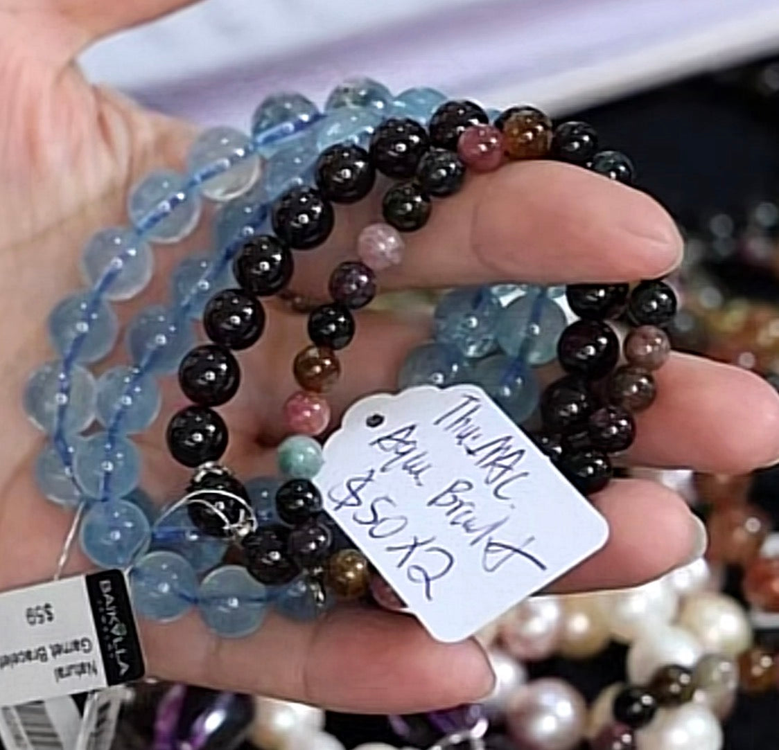 "Live" Natural Aquamarine Bead Bracelet (10/01/26)