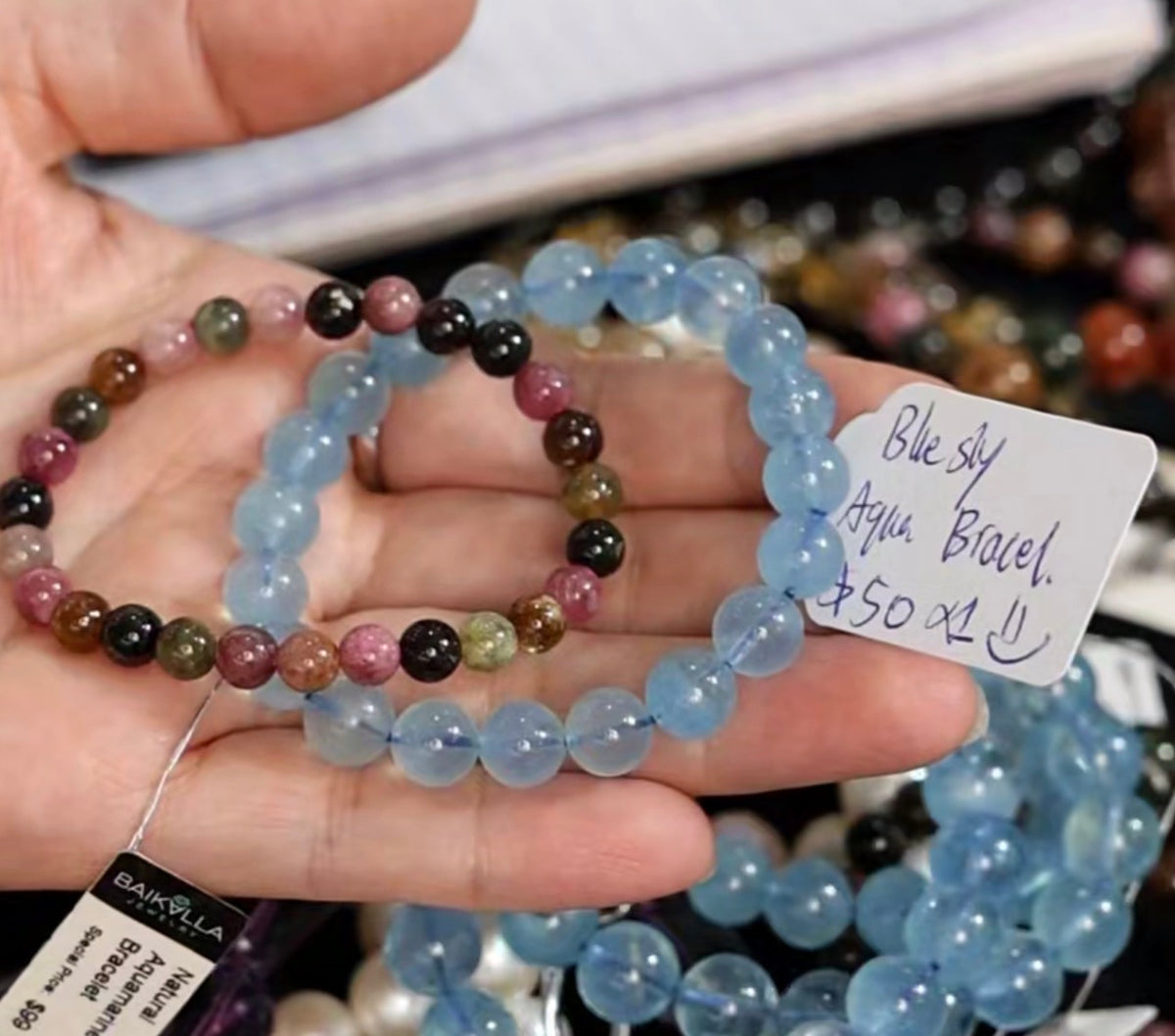 "Live" Natural Aquamarine Beaded Bracelet (10/01/26)