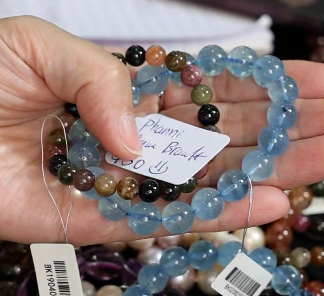 "Live" Natural Aquamarine Bead Bracelet (10/01/26)