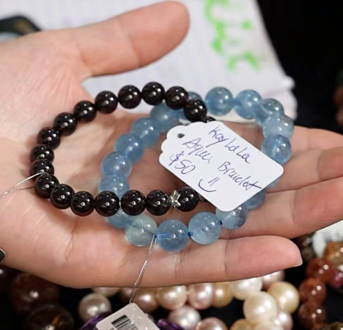"Live" Natural Aquamarine Beaded Bracelet (10/01/26)