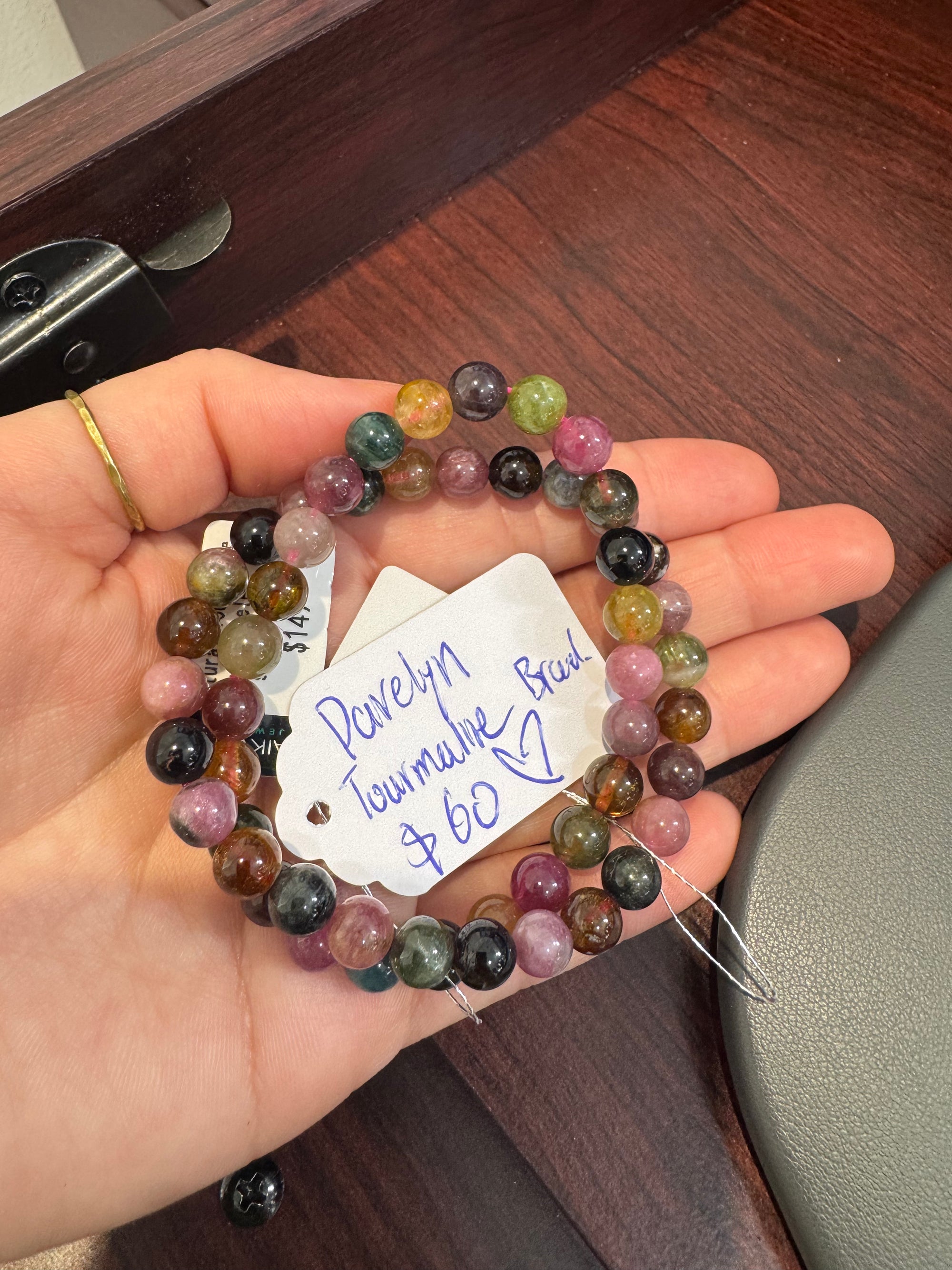 "Live" Natural Multicolor Tourmaline Beaded Bracelet (10/01/26)