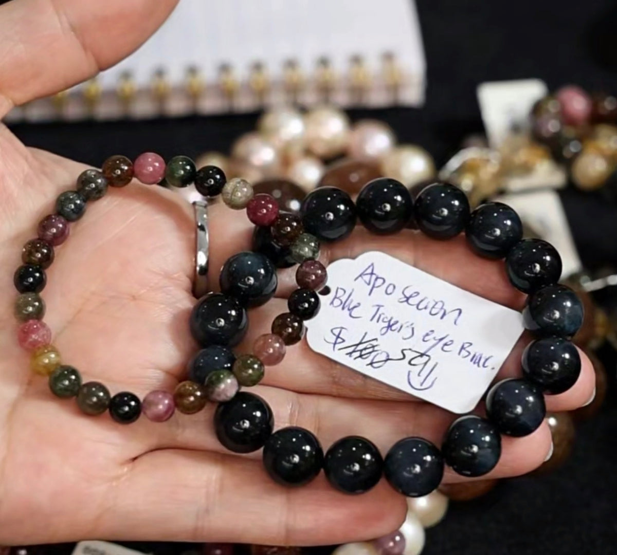 "Live" Natural Blue Tigers Eye Bead Bracelet (10/01/26)