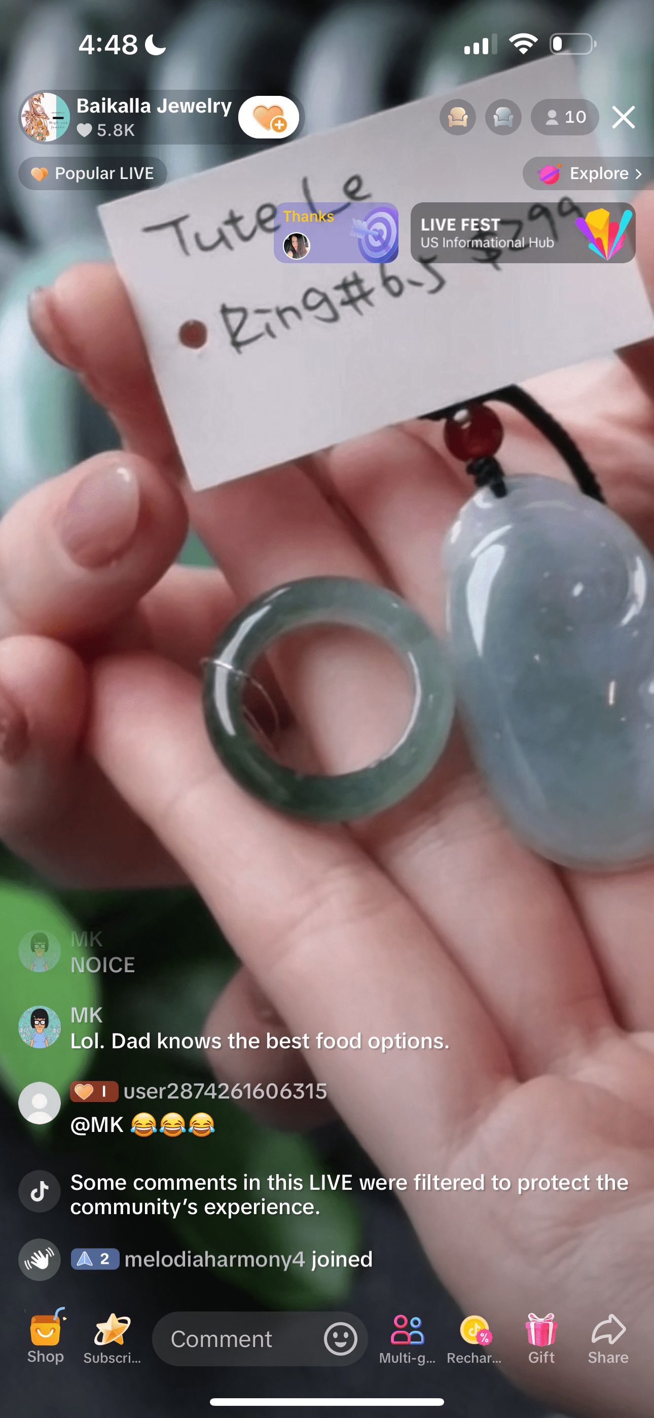 Baikalla FB Live "Natural Icy Deep Green Jadeite Jade Finger Ring" (Live Pick) (01/01/25)