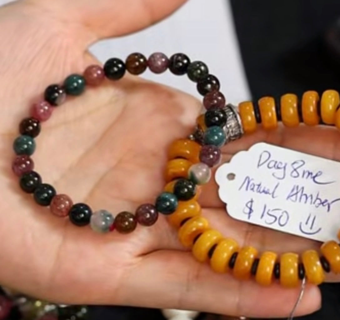 "Live" Natural Amber Beaded Bracelet (10/01/26)