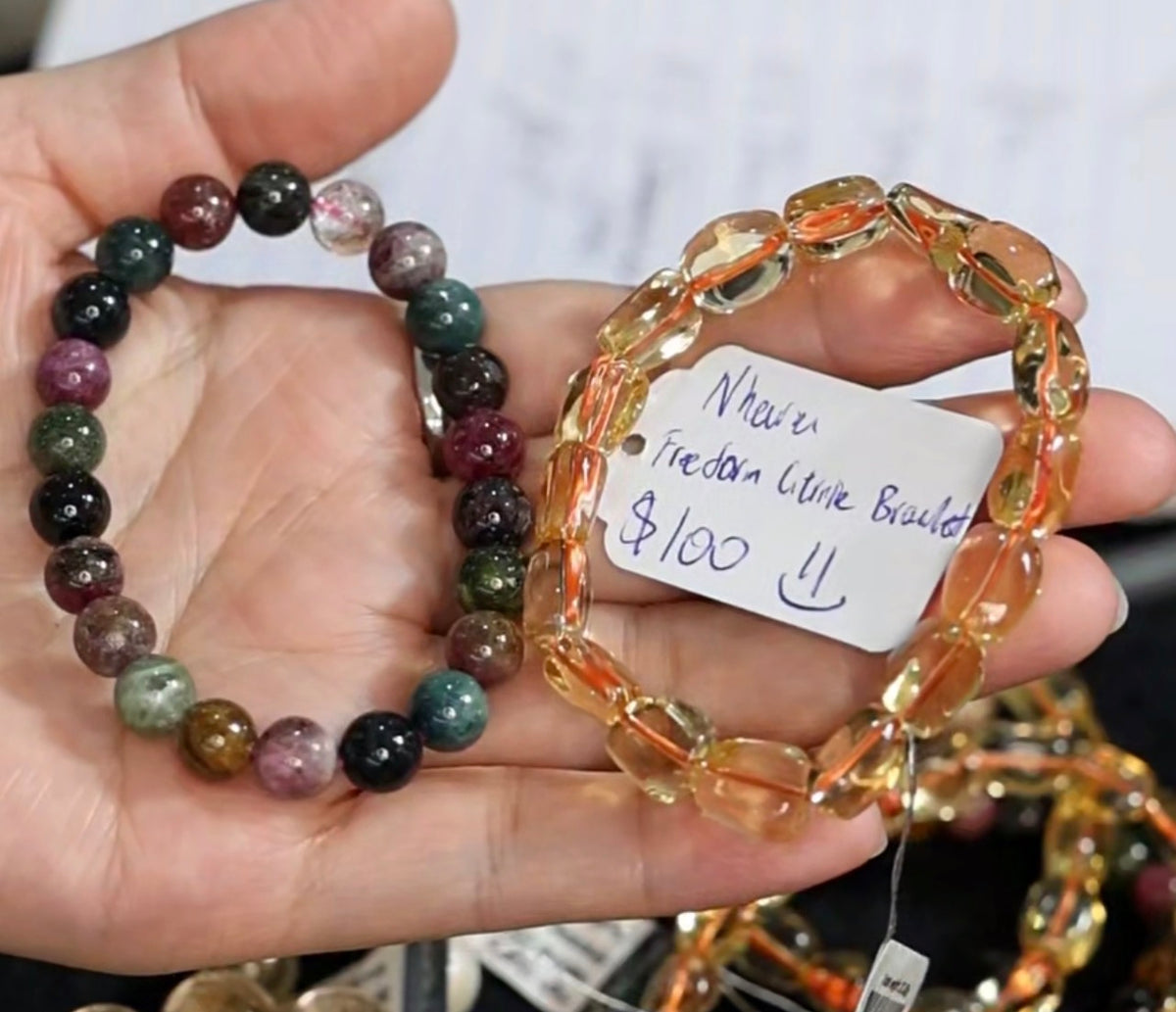 "Live" Natural Citrine Free-Form Bead Bracelet (10/01/26)